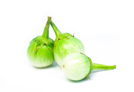 Thai eggplant fresh isolated on white backgroundの写真素材