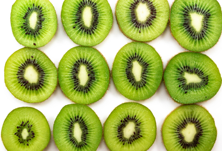 Top view slice kiwi of backgroundの写真素材