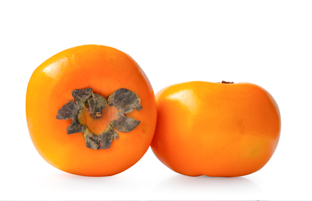 Persimmon fruit isolated on white background.の写真素材