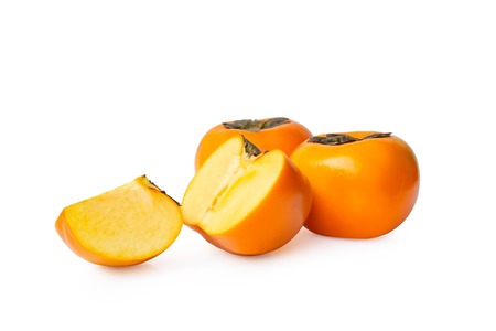 Persimmon fruit isolated on white background.の写真素材