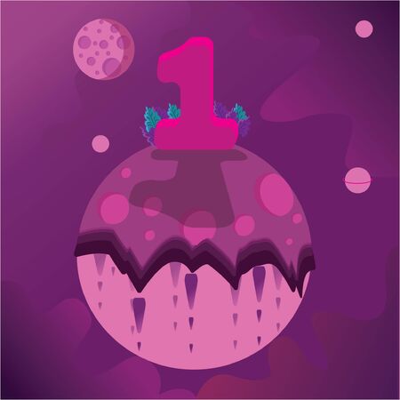 Design ilustration number one in the world.のイラスト素材