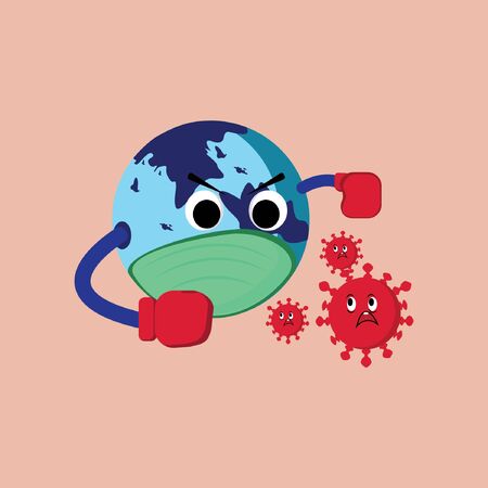 Save world from coronavirus.のイラスト素材