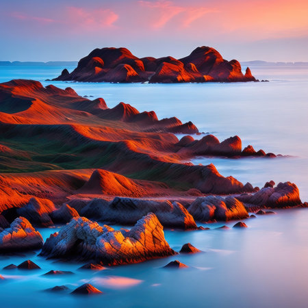 Beautiful seascape at sunset. Composition of nature.の素材
