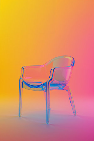 Modern chair on a colored background. 3d rendering, 3d illustration.の素材