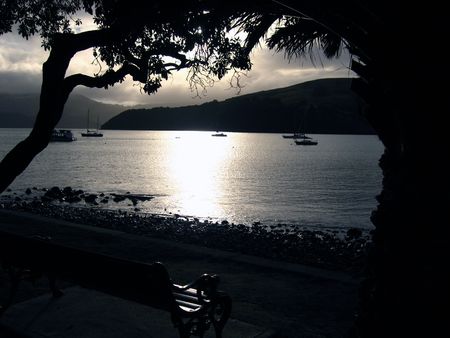 Akaroa at nightの写真素材