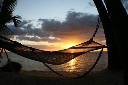 Sunset on the beachの写真素材