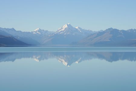 Mountain Cook,Lake Pukaki, New Zealandの写真素材