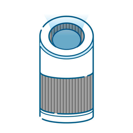 It is a simple white base line drawing illustration of an air purifier.のイラスト素材