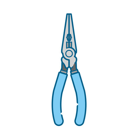 This is a simple white-based line drawing illustration of a combination spanner.のイラスト素材