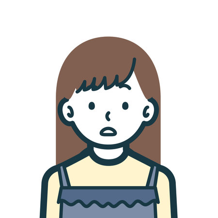 cute little girl avatar character vector illustration design  in flat styleのイラスト素材