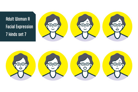 This is a bust shot illustration set of women in plain clothes.のイラスト素材