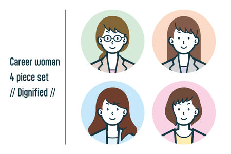 Set of people avatars. Male and female faces. Vector illustrationのイラスト素材