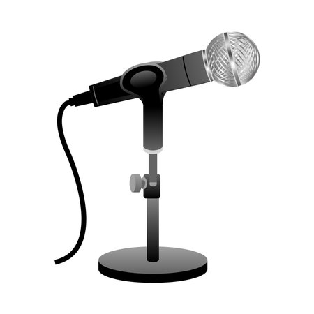 It is an illustration of microphone stand,dynamic microphone.のイラスト素材