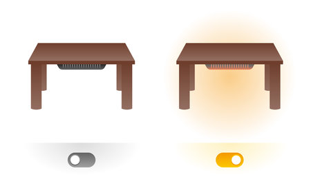 It is an illustration of a kotatsu table.のイラスト素材