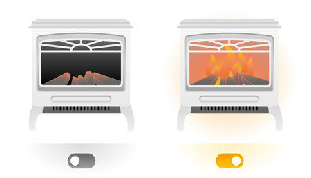 It is an illustration of a fireplace.のイラスト素材