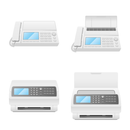 It is an illustration of the same home appliance set _Fax.のイラスト素材