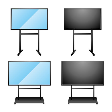 It is an illustration of the same home appliances set_ large monitor.のイラスト素材