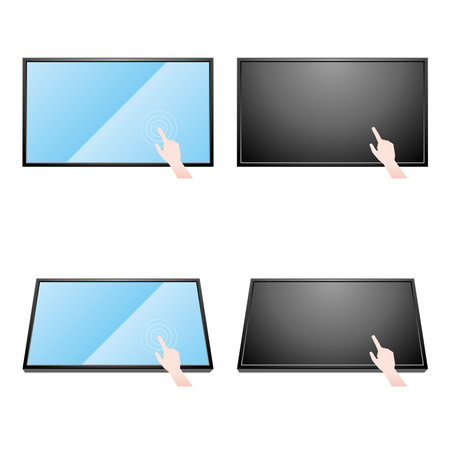 It is an illustration of the same home appliances set_ touch panel.のイラスト素材
