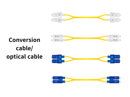 It is an illustration set of conversion cable/optical cable.