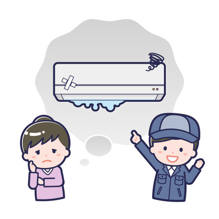 This is an illustration of air conditioner trouble_water leak.のイラスト素材