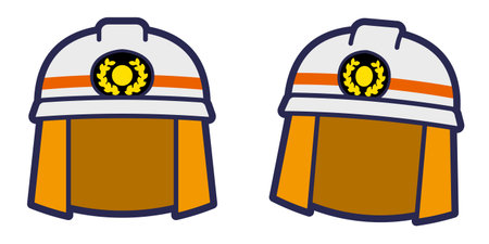 This is an illustration of a firefighter's hat_set.のイラスト素材