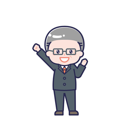 This is an illustration of a man's "suit/senior".のイラスト素材