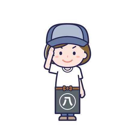 This is an illustration of a woman's "Greengrocer".のイラスト素材