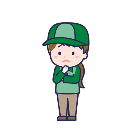 This is an illustration of a woman's "Delivery Person".のイラスト素材