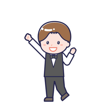 This is an illustration of a man's "Server".のイラスト素材