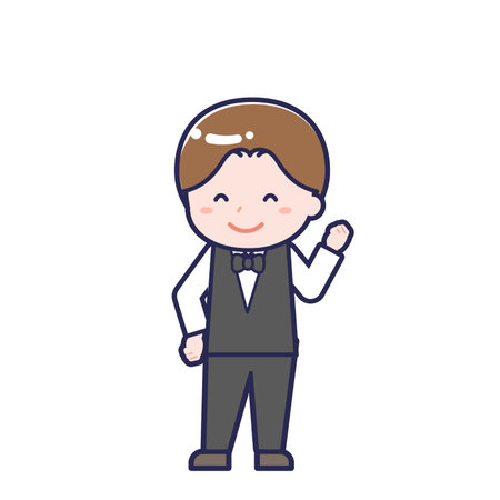 This is an illustration of a man's "Server".のイラスト素材