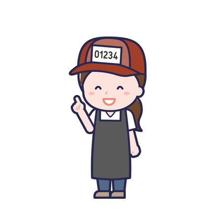 This is an illustration of a woman's "Fishmonger".のイラスト素材