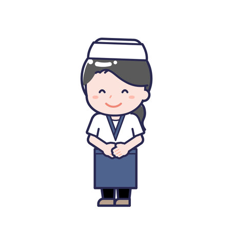 This is an illustration of a woman's "Sushi chef".のイラスト素材