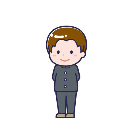 This is an illustration of a man's "student".のイラスト素材