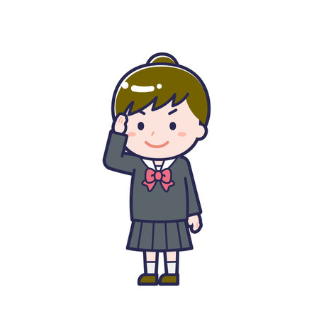 This is an illustration of a woman's "student".のイラスト素材