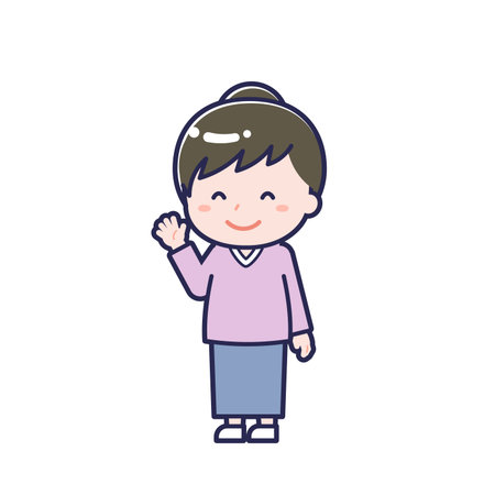 This is an illustration of a woman's "Adults in plain clothes".のイラスト素材