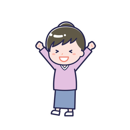 This is an illustration of a woman's "Adults in plain clothes".のイラスト素材