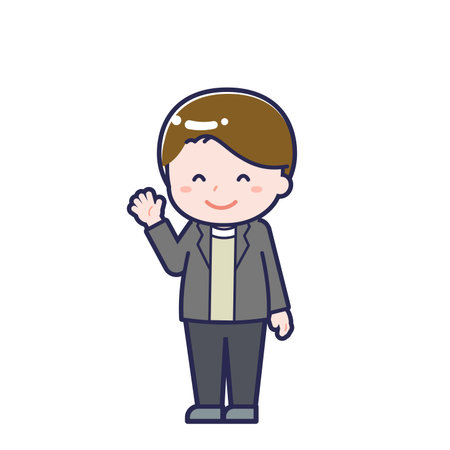 This is an illustration of a man's "Adults in plain clothes".のイラスト素材