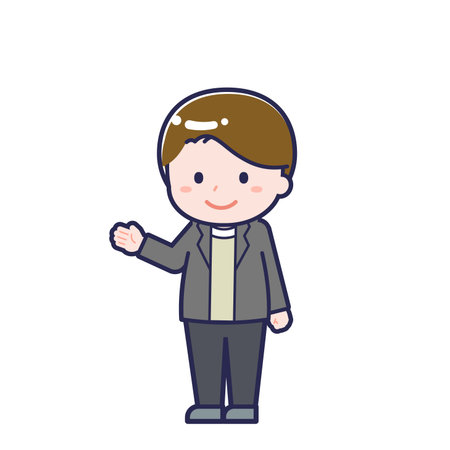 This is an illustration of a man's "Adults in plain clothes".のイラスト素材