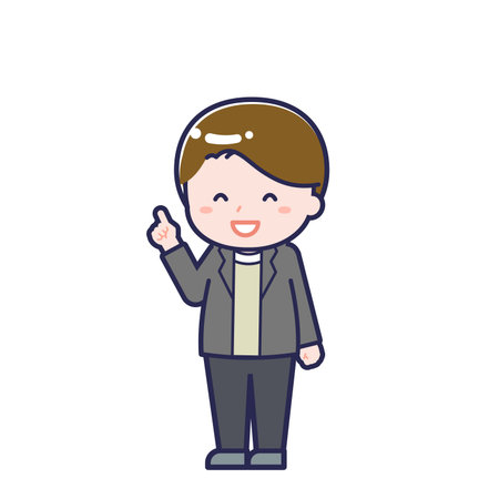 This is an illustration of a man's "Adults in plain clothes".のイラスト素材