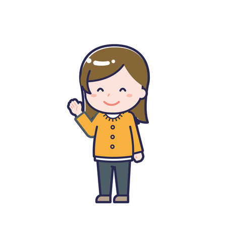 This is an illustration of a woman's "Adults in plain clothes".のイラスト素材