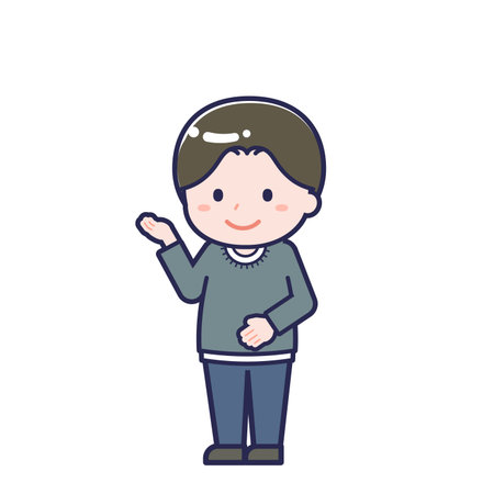 This is an illustration of a man's "Adults in plain clothes".のイラスト素材