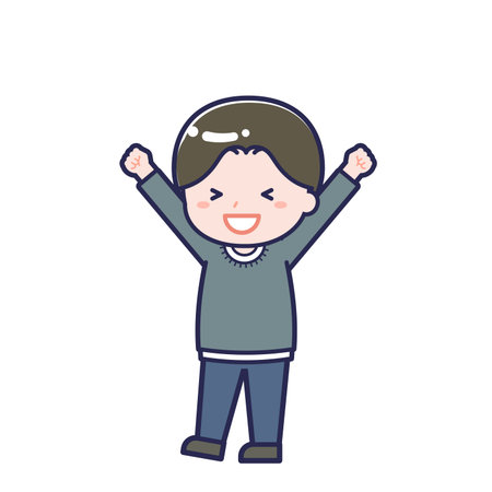 This is an illustration of a man's "Adults in plain clothes".のイラスト素材