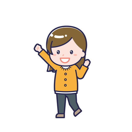 This is an illustration of a woman's "Adults in plain clothes".のイラスト素材