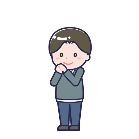 This is an illustration of a man's "Adults in plain clothes".のイラスト素材