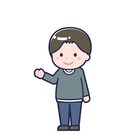 This is an illustration of a man's "Adults in plain clothes".のイラスト素材