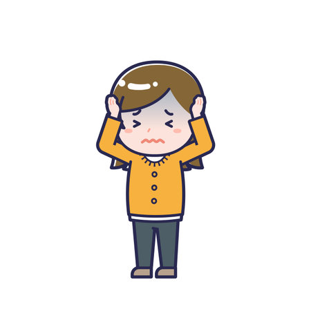 This is an illustration of a woman's "Adults in plain clothes".のイラスト素材