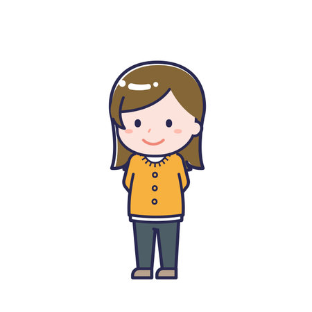 This is an illustration of a woman's "Adults in plain clothes".のイラスト素材