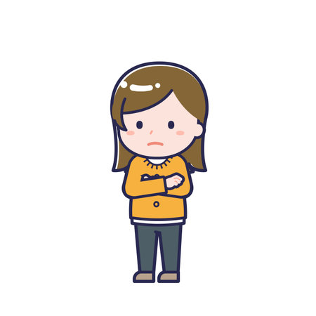 This is an illustration of a woman's "Adults in plain clothes".のイラスト素材