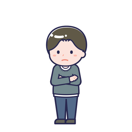 This is an illustration of a man's "Adults in plain clothes".のイラスト素材