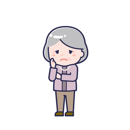 This is an illustration of a woman's "Seniors in plain clothes".のイラスト素材